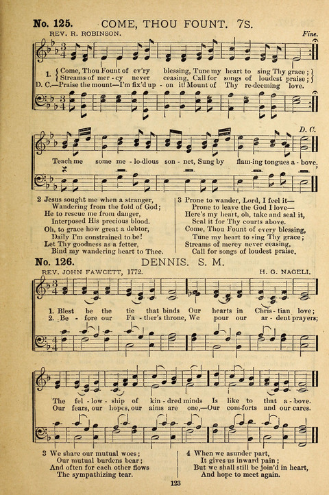 Gospel Melodies: a collection of sacred songs for use in Gospel Meetings, Social Gatheriing, &c., &c. page 123