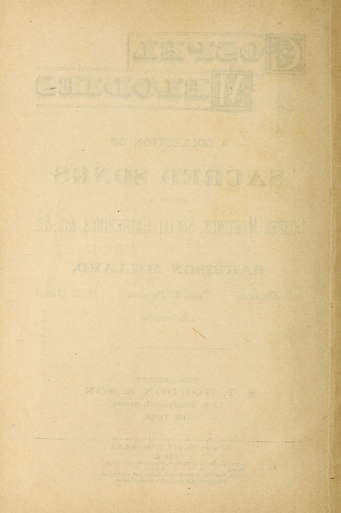 Gospel Melodies: a collection of sacred songs for use in Gospel Meetings, Social Gatheriing, &c., &c. page 2