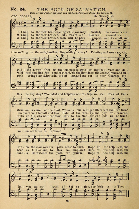 Gospel Melodies: a collection of sacred songs for use in Gospel Meetings, Social Gatheriing, &c., &c. page 26