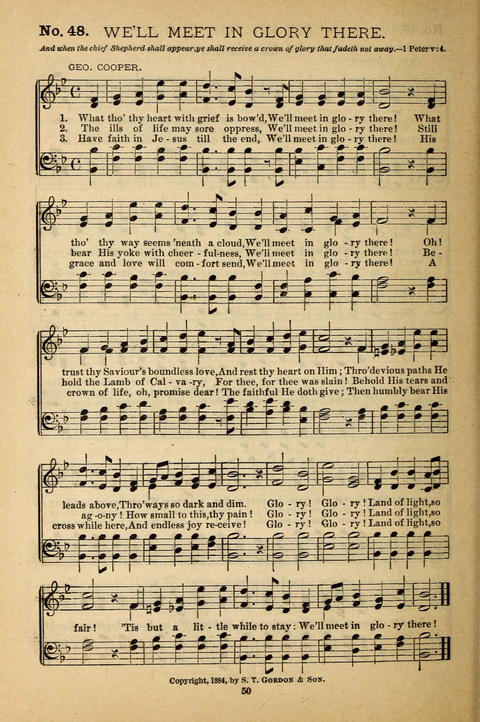 Gospel Melodies: a collection of sacred songs for use in Gospel Meetings, Social Gatheriing, &c., &c. page 50