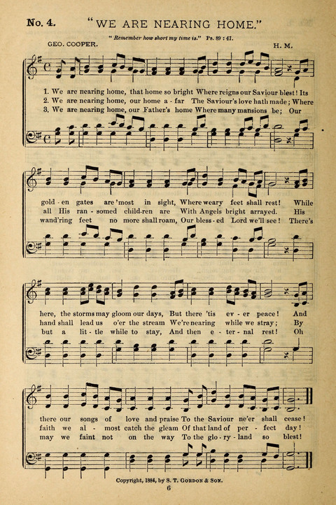 Gospel Melodies: a collection of sacred songs for use in Gospel Meetings, Social Gatheriing, &c., &c. page 6