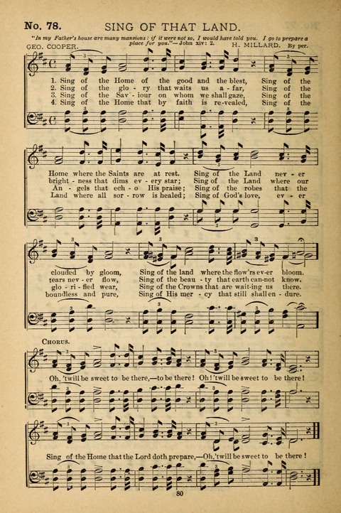 Gospel Melodies: a collection of sacred songs for use in Gospel Meetings, Social Gatheriing, &c., &c. page 80