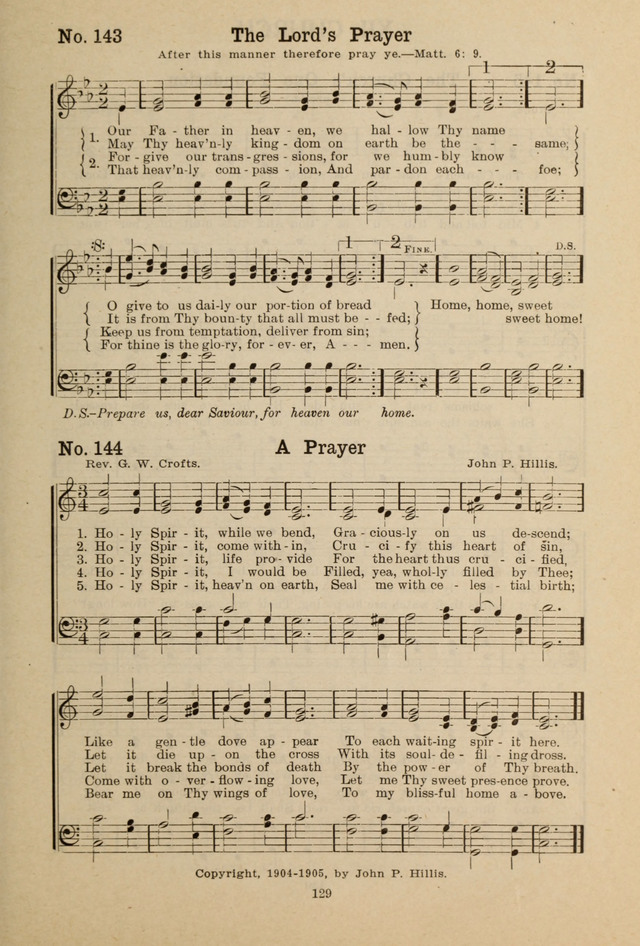 Gospel Melodies: A Collection of Choice Gospel Songs and Hymsn page 129