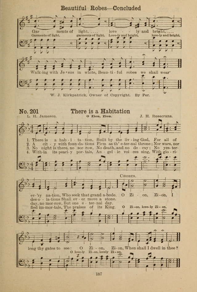 Gospel Melodies: A Collection of Choice Gospel Songs and Hymsn page 187