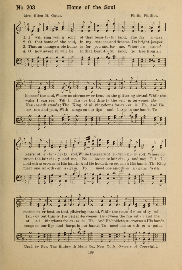 Gospel Melodies: A Collection of Choice Gospel Songs and Hymsn page 189