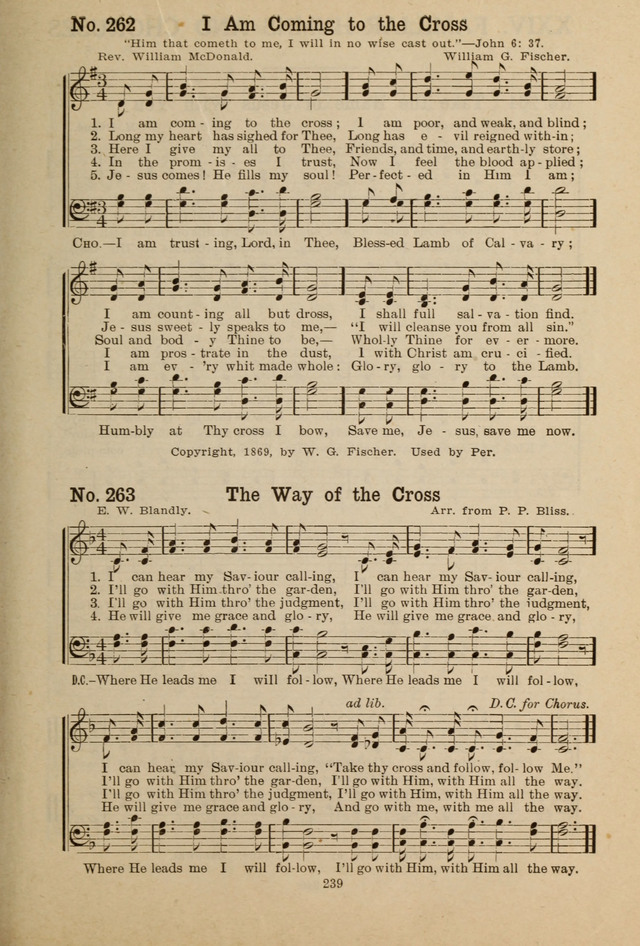 Gospel Melodies: A Collection of Choice Gospel Songs and Hymsn page 239