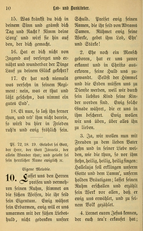 Gesangbuch in Mennoniten-Gemeinden in Kirche und Haus (4th ed.) page 10