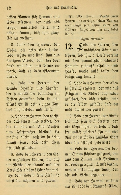 Gesangbuch in Mennoniten-Gemeinden in Kirche und Haus (4th ed.) page 12