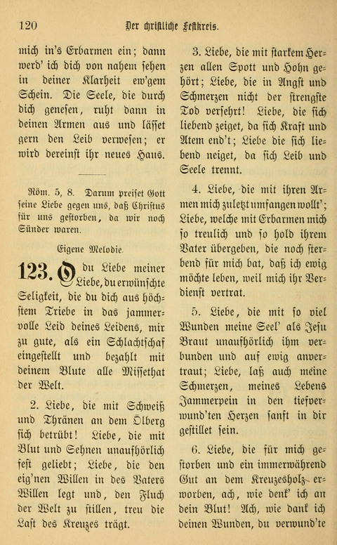 Gesangbuch in Mennoniten-Gemeinden in Kirche und Haus (4th ed.) page 120