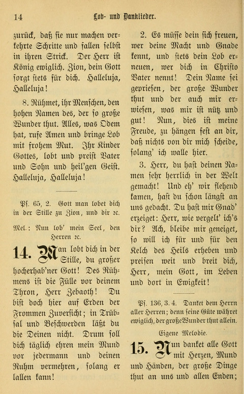 Gesangbuch in Mennoniten-Gemeinden in Kirche und Haus (4th ed.) page 14