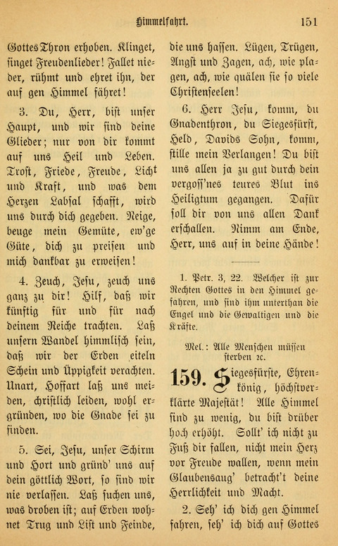 Gesangbuch in Mennoniten-Gemeinden in Kirche und Haus (4th ed.) page 151