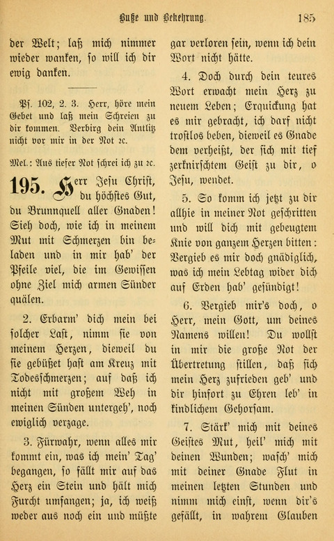 Gesangbuch in Mennoniten-Gemeinden in Kirche und Haus (4th ed.) page 185