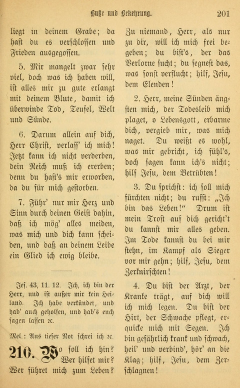 Gesangbuch in Mennoniten-Gemeinden in Kirche und Haus (4th ed.) page 201