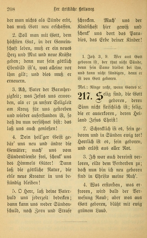 Gesangbuch in Mennoniten-Gemeinden in Kirche und Haus (4th ed.) page 208