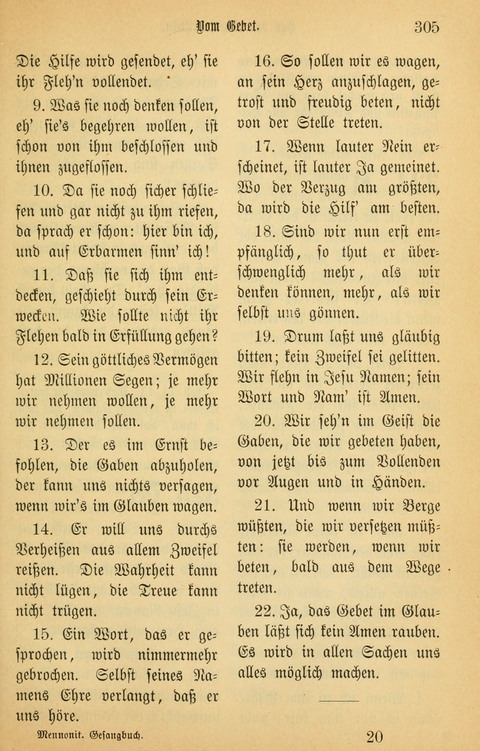 Gesangbuch in Mennoniten-Gemeinden in Kirche und Haus (4th ed.) page 305