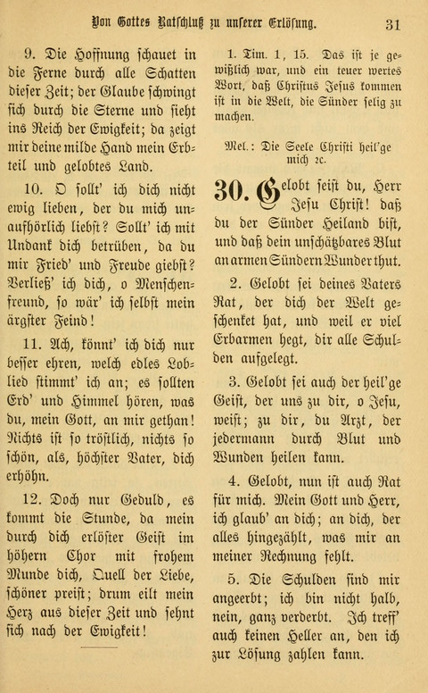 Gesangbuch in Mennoniten-Gemeinden in Kirche und Haus (4th ed.) page 31