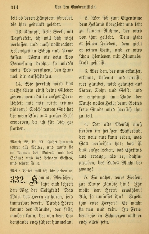 Gesangbuch in Mennoniten-Gemeinden in Kirche und Haus (4th ed.) page 314