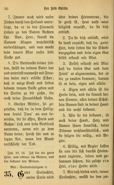 Gesangbuch in Mennoniten-Gemeinden in Kirche und Haus (4th ed.) page 36