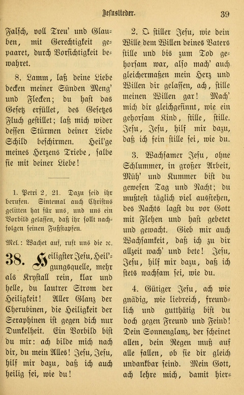 Gesangbuch in Mennoniten-Gemeinden in Kirche und Haus (4th ed.) page 39