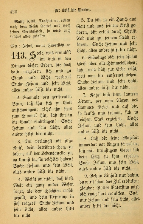 Gesangbuch in Mennoniten-Gemeinden in Kirche und Haus (4th ed.) page 420