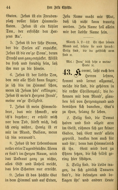 Gesangbuch in Mennoniten-Gemeinden in Kirche und Haus (4th ed.) page 44