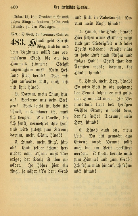 Gesangbuch in Mennoniten-Gemeinden in Kirche und Haus (4th ed.) page 460