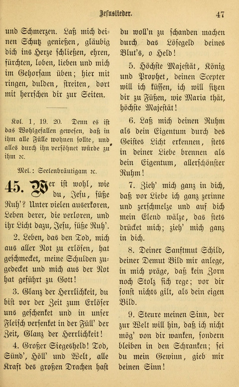 Gesangbuch in Mennoniten-Gemeinden in Kirche und Haus (4th ed.) page 47