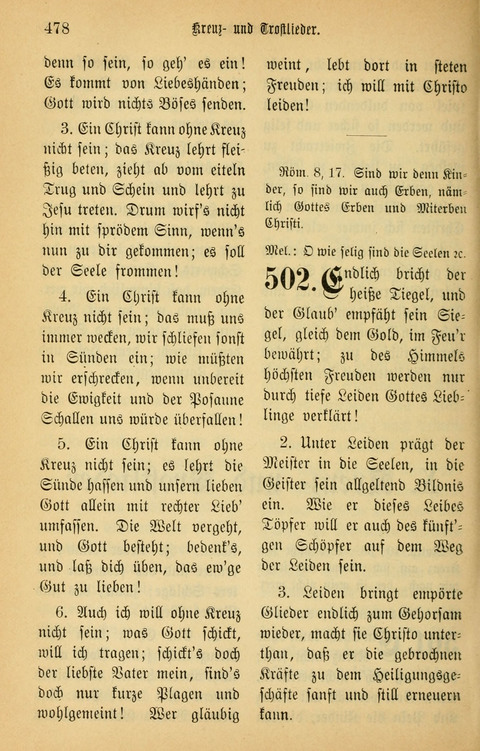 Gesangbuch in Mennoniten-Gemeinden in Kirche und Haus (4th ed.) page 478