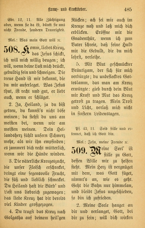 Gesangbuch in Mennoniten-Gemeinden in Kirche und Haus (4th ed.) page 485