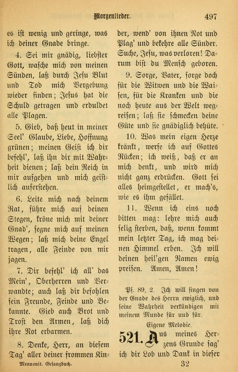 Gesangbuch in Mennoniten-Gemeinden in Kirche und Haus (4th ed.) page 497