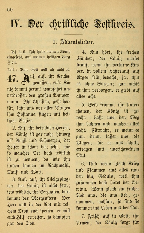 Gesangbuch in Mennoniten-Gemeinden in Kirche und Haus (4th ed.) page 50