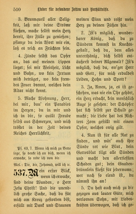 Gesangbuch in Mennoniten-Gemeinden in Kirche und Haus (4th ed.) page 510