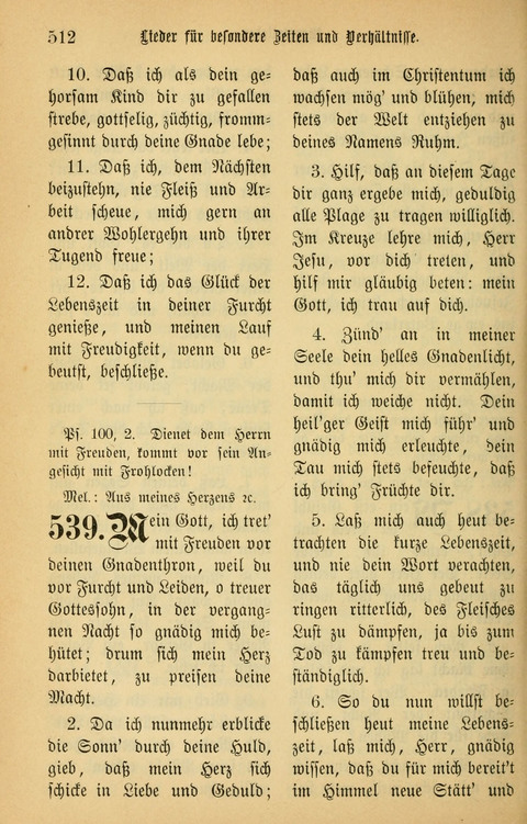 Gesangbuch in Mennoniten-Gemeinden in Kirche und Haus (4th ed.) page 512