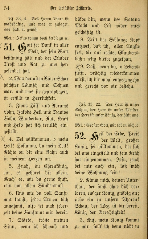 Gesangbuch in Mennoniten-Gemeinden in Kirche und Haus (4th ed.) page 54