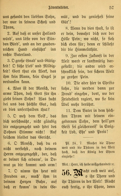 Gesangbuch in Mennoniten-Gemeinden in Kirche und Haus (4th ed.) page 57