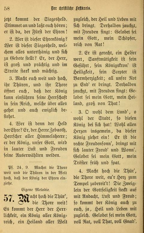 Gesangbuch in Mennoniten-Gemeinden in Kirche und Haus (4th ed.) page 58