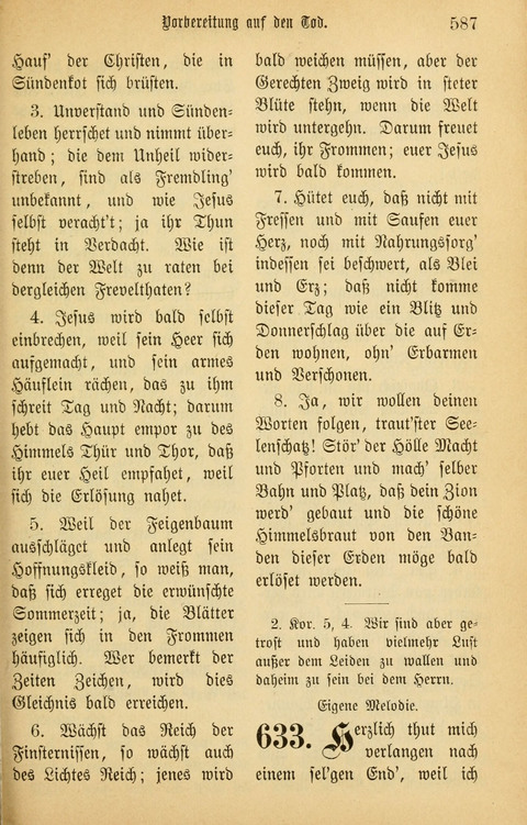 Gesangbuch in Mennoniten-Gemeinden in Kirche und Haus (4th ed.) page 587