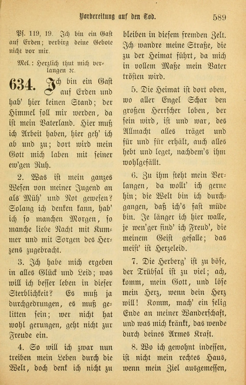 Gesangbuch in Mennoniten-Gemeinden in Kirche und Haus (4th ed.) page 589