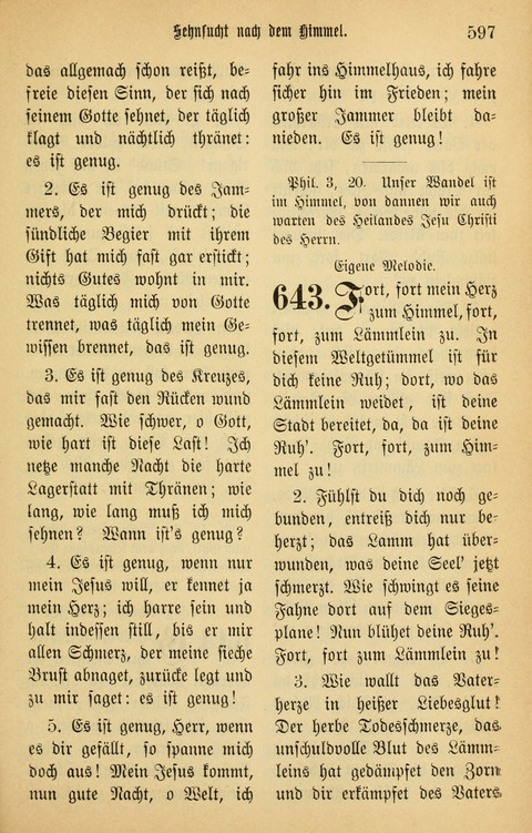 Gesangbuch in Mennoniten-Gemeinden in Kirche und Haus (4th ed.) page 597