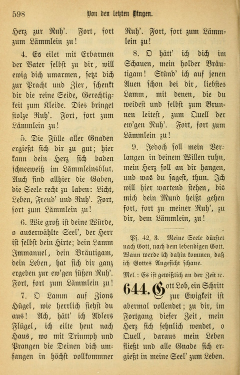 Gesangbuch in Mennoniten-Gemeinden in Kirche und Haus (4th ed.) page 598