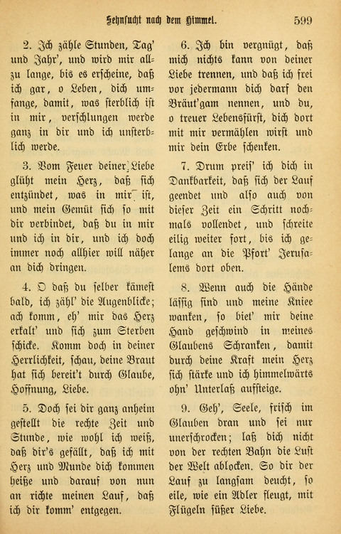 Gesangbuch in Mennoniten-Gemeinden in Kirche und Haus (4th ed.) page 599