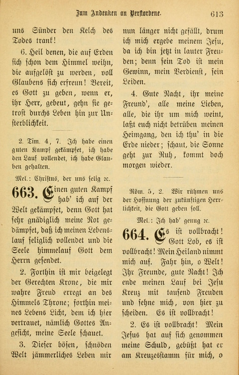 Gesangbuch in Mennoniten-Gemeinden in Kirche und Haus (4th ed.) page 613