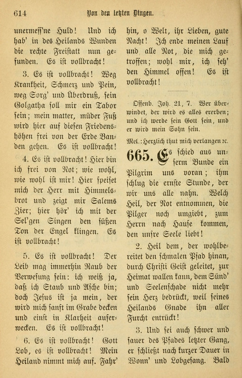 Gesangbuch in Mennoniten-Gemeinden in Kirche und Haus (4th ed.) page 614