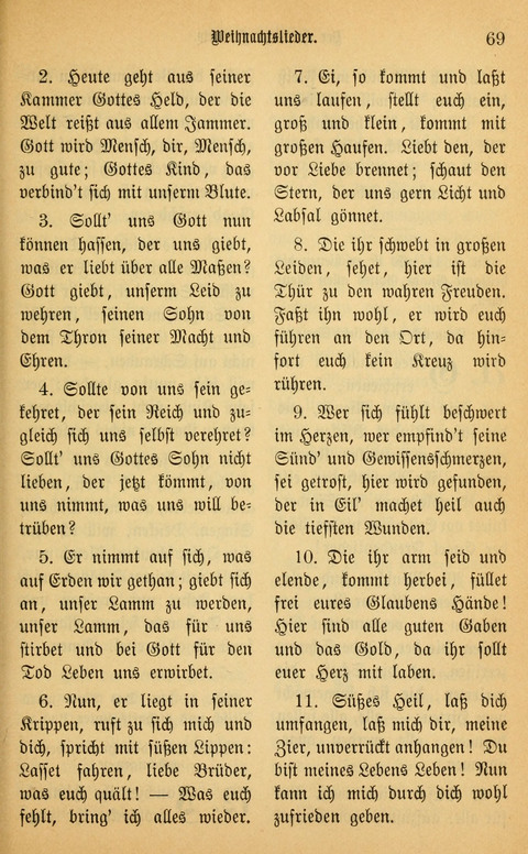 Gesangbuch in Mennoniten-Gemeinden in Kirche und Haus (4th ed.) page 69