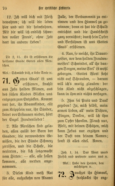 Gesangbuch in Mennoniten-Gemeinden in Kirche und Haus (4th ed.) page 70