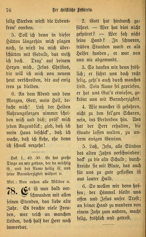 Gesangbuch in Mennoniten-Gemeinden in Kirche und Haus (4th ed.) page 76