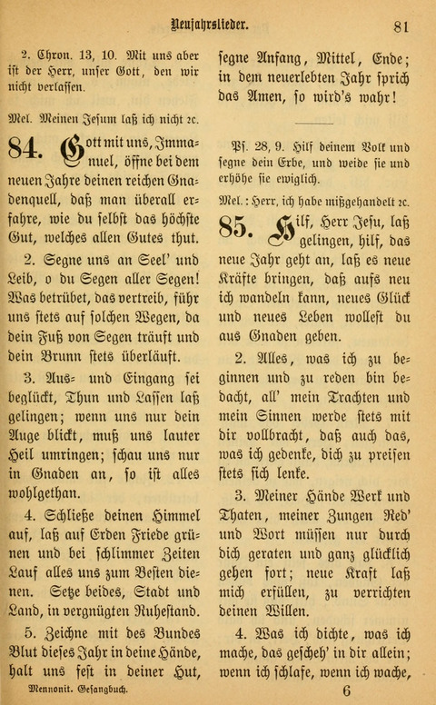 Gesangbuch in Mennoniten-Gemeinden in Kirche und Haus (4th ed.) page 81