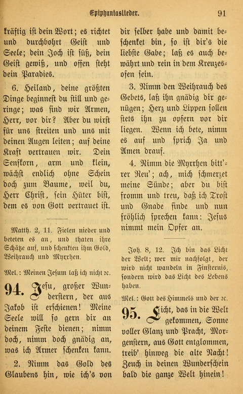 Gesangbuch in Mennoniten-Gemeinden in Kirche und Haus (4th ed.) page 91