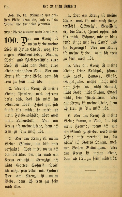 Gesangbuch in Mennoniten-Gemeinden in Kirche und Haus (4th ed.) page 96