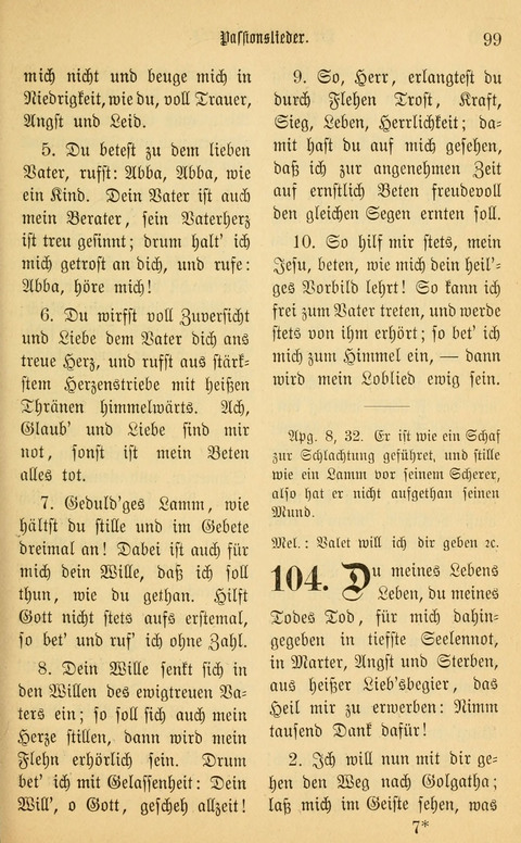 Gesangbuch in Mennoniten-Gemeinden in Kirche und Haus (4th ed.) page 99